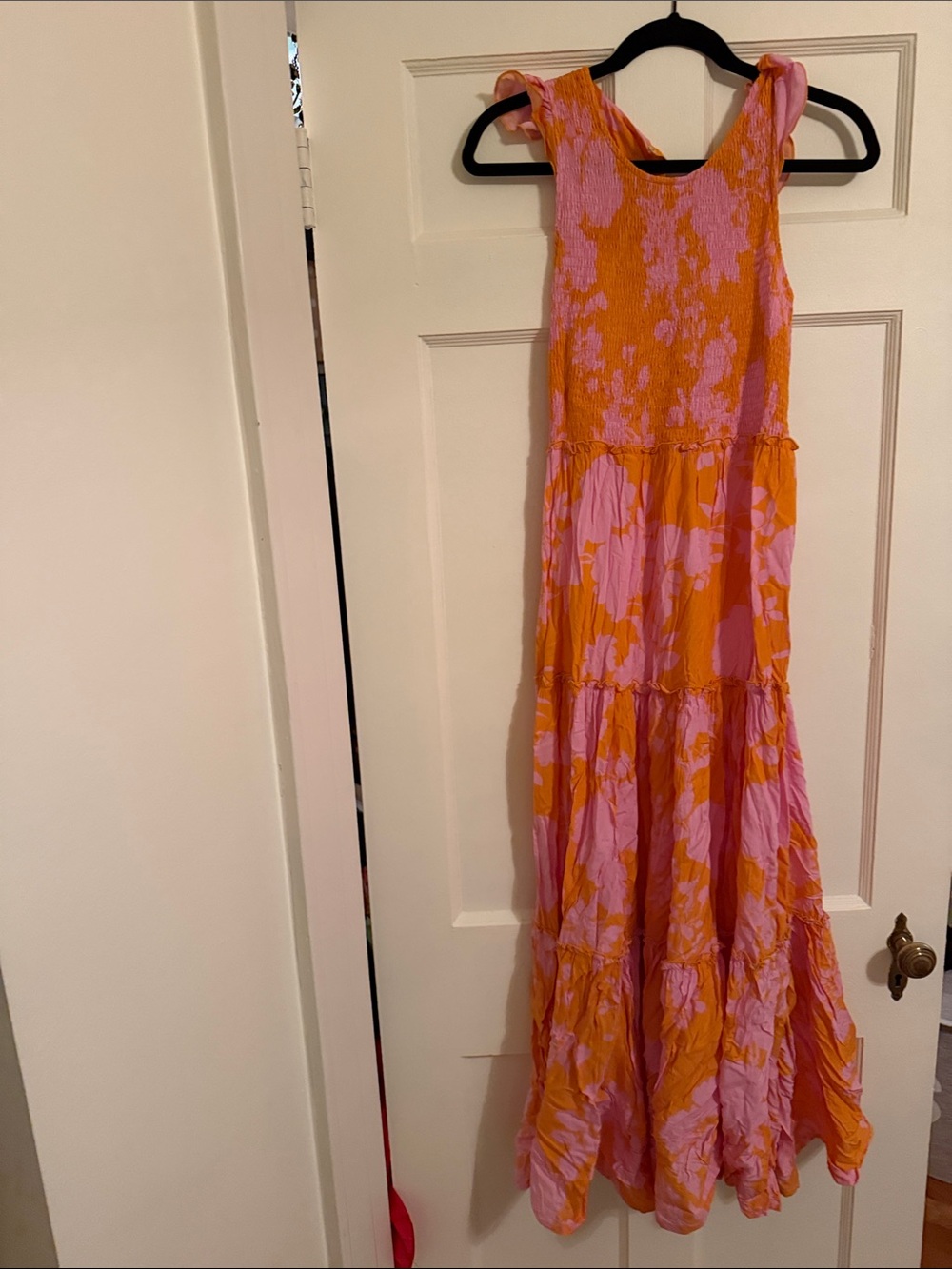 Sleeveless Maxi Dress in Pink and Orange